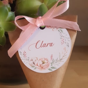 Berlingots à dragées personnalisée - Couronne florales - Champêtre - Boîte à Dragées - Etui à dragées