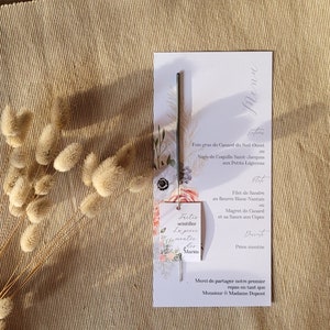 Menu mariage (Lot de 5) - Papeterie Mariage - Cadeau invité - Animation Mariage