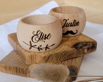 Personalized wooden napkin ring