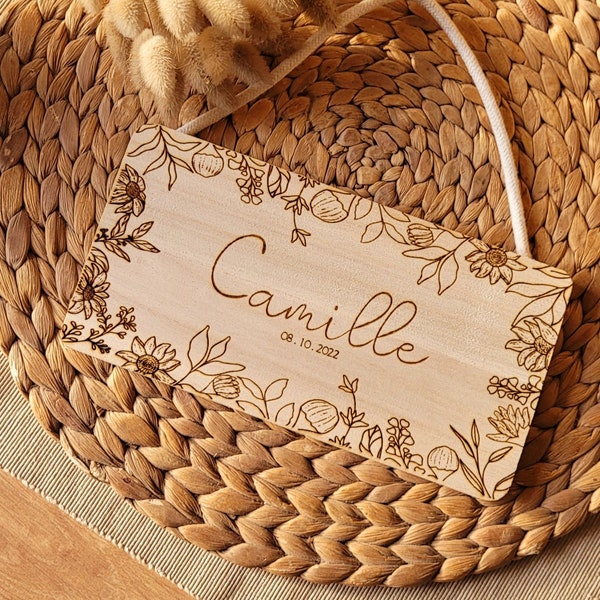 Plaque de porte personnalisée en bois gravé