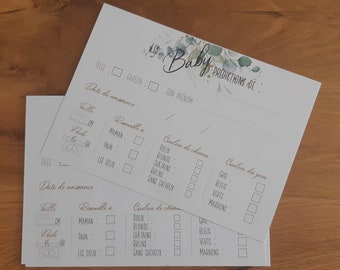 Carte De Shower De Bebe Etsy