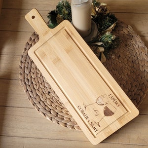 Cutting board - Engraved and customizable bamboo serving board