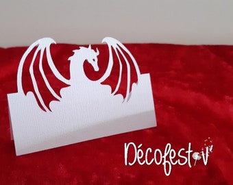 conjunto de 12 cartões de lugar Dragão