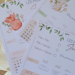 Lot de 6 Cartes de prédictions Jumeaux- Pronostics bébé - Jeu Baby Shower Gender Reveal imagem 8