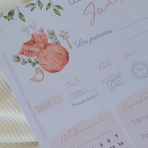 Lot de 6 Cartes de prédictions Jumeaux- Pronostics bébé - Jeu Baby Shower Gender Reveal imagem 10