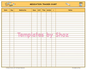 medication charts etsy