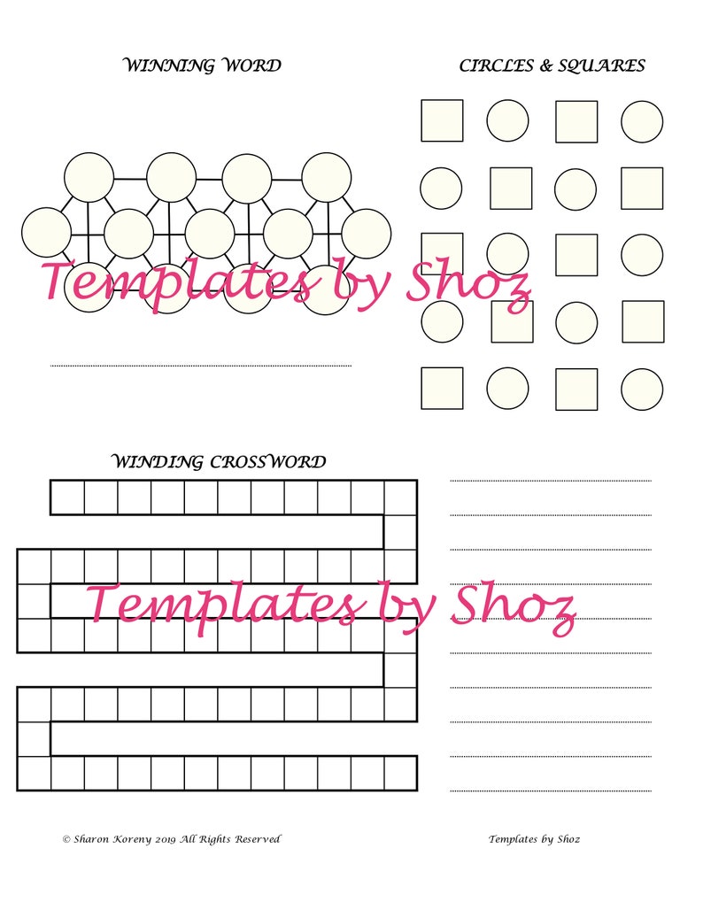 Printable PDF Puzzle Practice Sheet Circles and Squares Etsy Australia