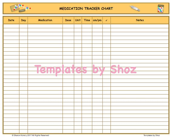 Medication Schedule Chart Printable