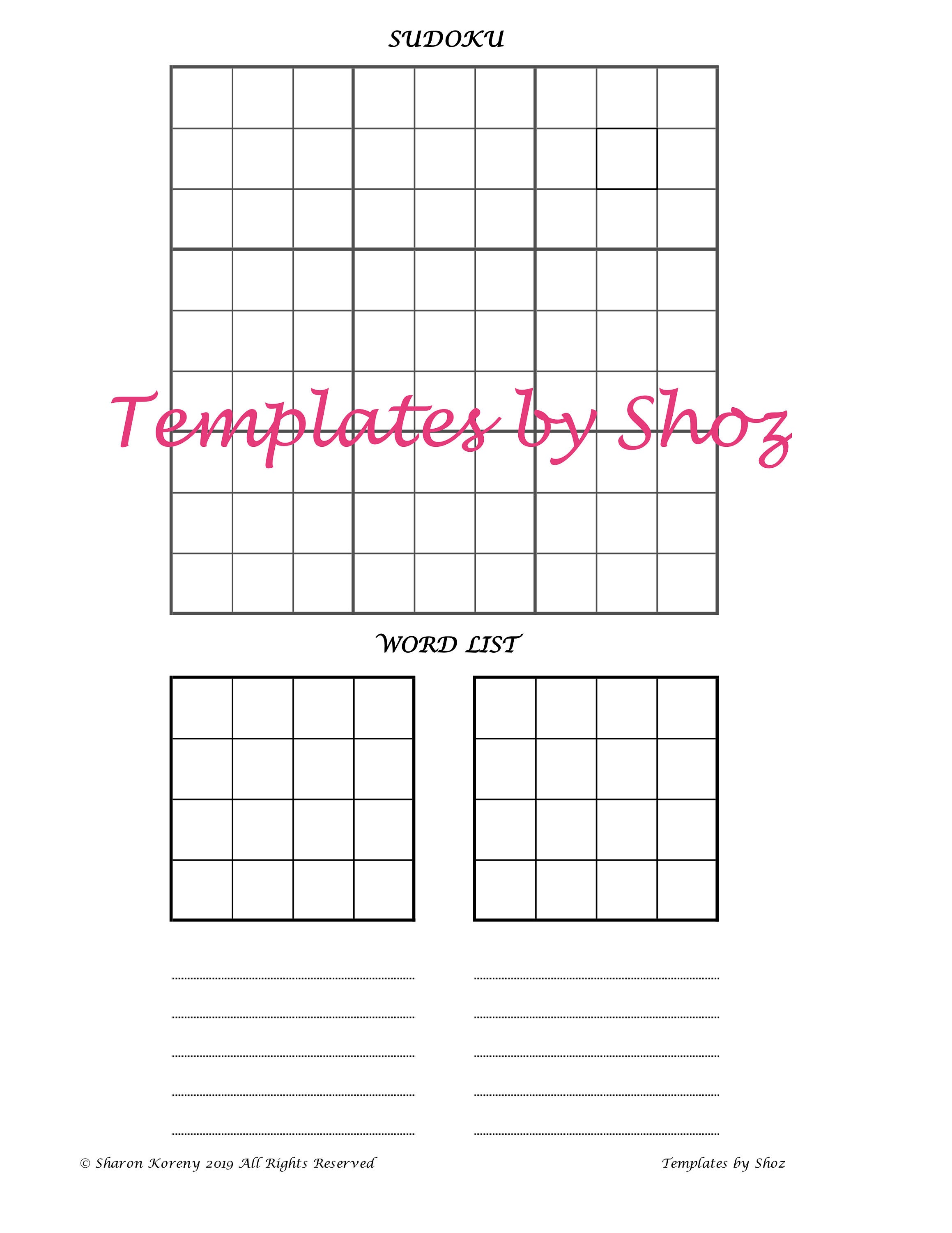 printable pdf puzzle practice sheet sudoku etsy singapore