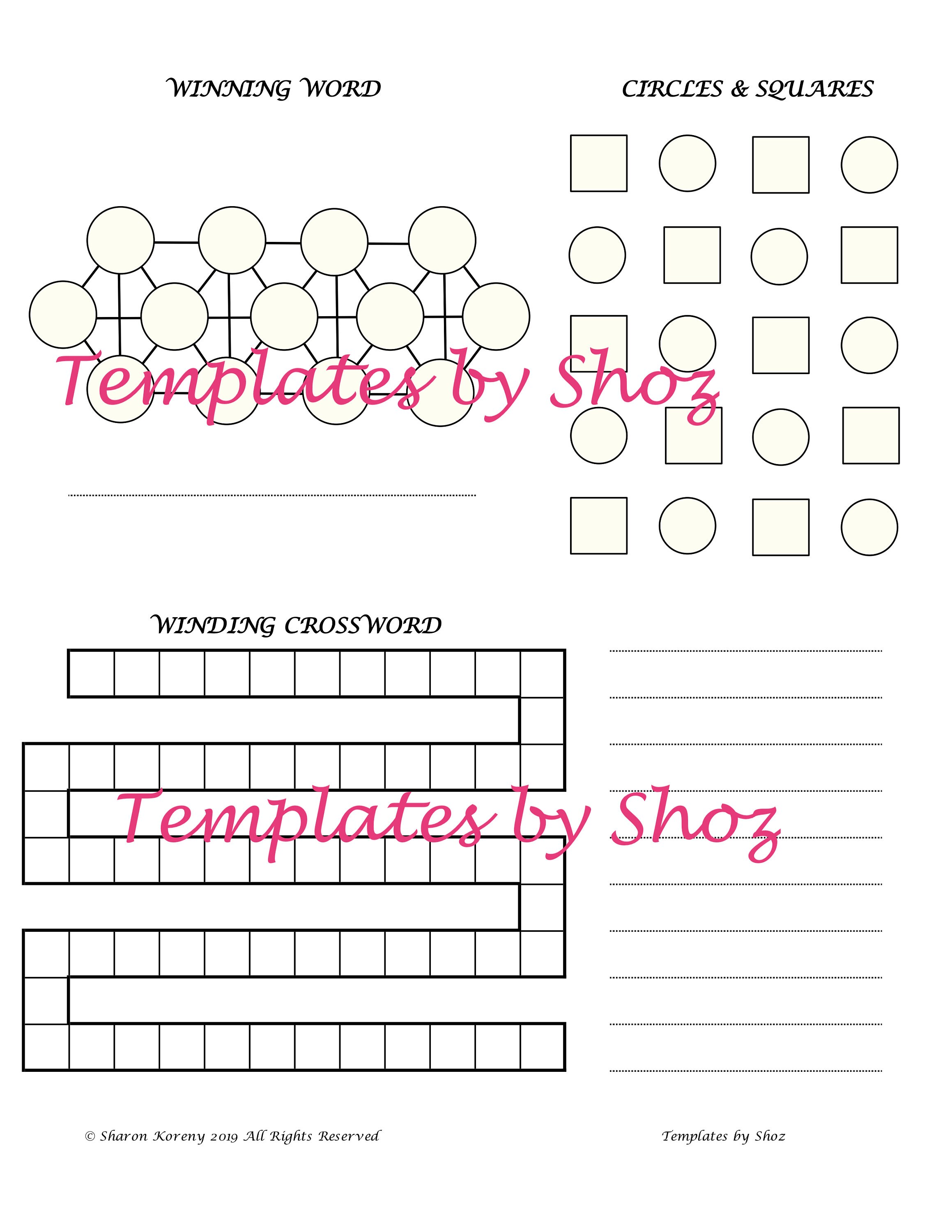 Printable PDF Puzzle Practice Sheets Various Puzzles 9 | Etsy