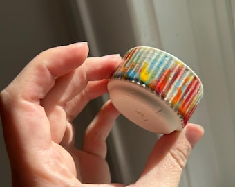 Handmade Ceramic Tea Light Candle | Essential Oil Soy Wax, Home Decor Gift