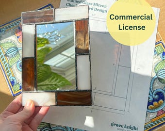 Checkerboard Mirror Design 2.5" | Stained Glass Pattern | PDF & PNG Digital Download | Commercial License