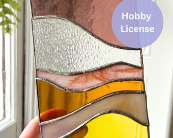 Wave Suncatcher | Modern Stained Glass Pattern Design | PDF & PNG Digital Download | Hobby License
