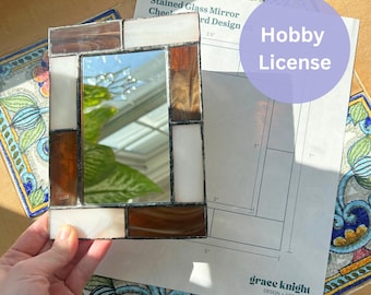 Checkerboard Mirror Design 2.5" | Stained Glass Pattern | PDF & PNG Digital Download | Hobby License