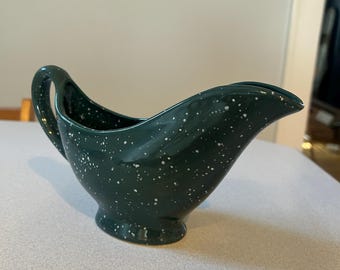 Handmade Ceramic Gravy Boat | Speckled Clay Sauce Server | Holiday Tableware | Modern Entertaining