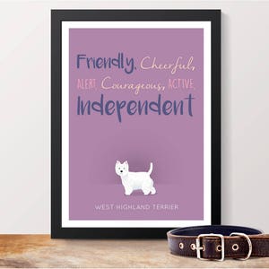 West Highland Terrier Personality Trait poster - West Highland Terrier lover gift, Westie poster, Westie print, dog poster, pet print
