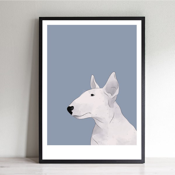Bull Terrier Print -  Bull Terrier Wall Art - Bull Terrier Art - Bull Terrier Gift - Dog Portrait
