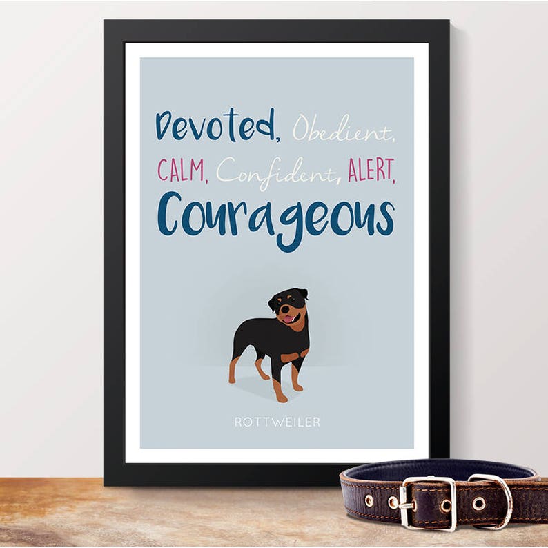 Great Gift for Rottweiler lovers Rottweiler Personality Trait Poster