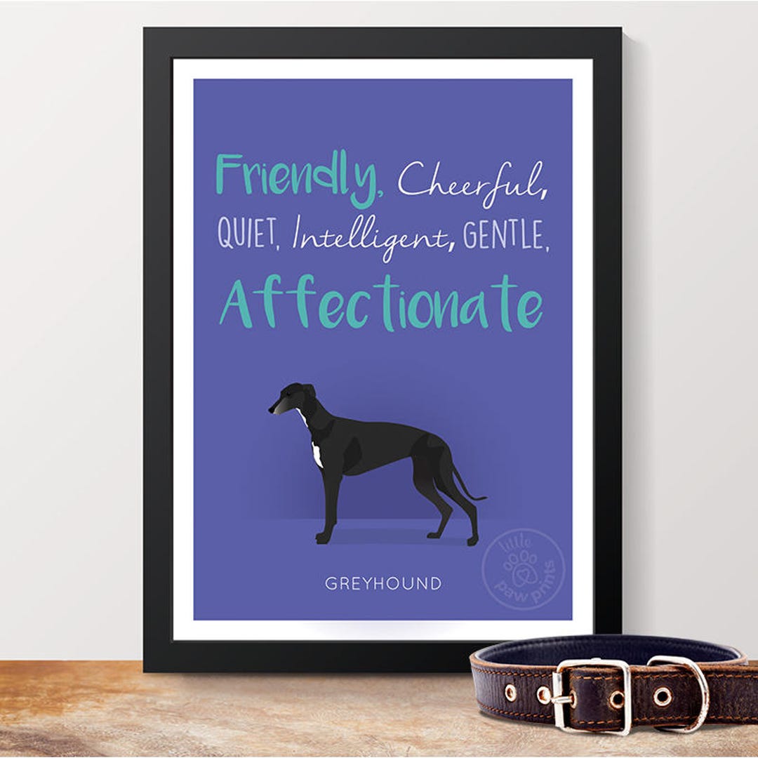 Greyhound Personality Trait Poster Great Gift for Greyhound Etsy