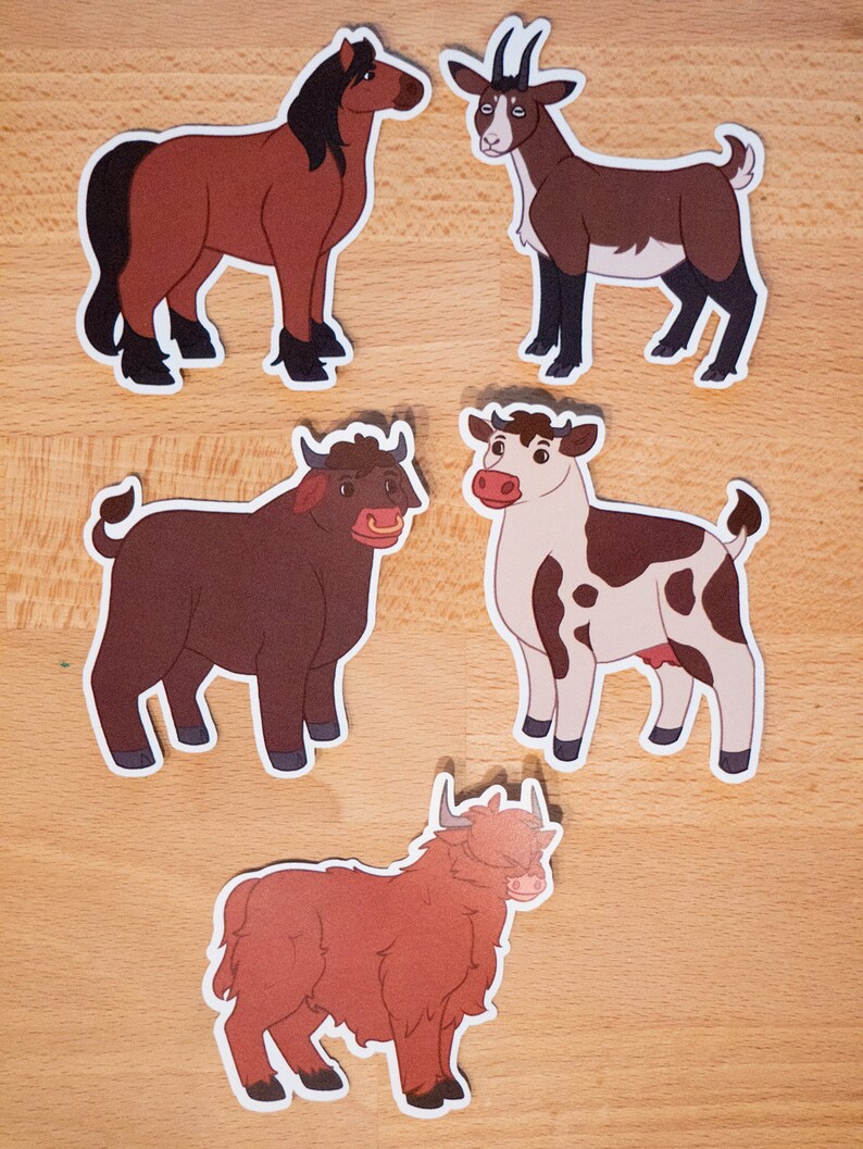 Farm animals paper sticker pack for decoration or crafting Etsy