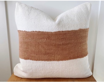 rust linen pillow case