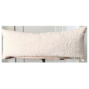Extra Large Lumbar Cover | Bouclé Pillow  | Modern Minimal Pillow |Boucle Look | Sherpa Throw Pillow | Mud cloth mixer|Designer Pillow Teddy