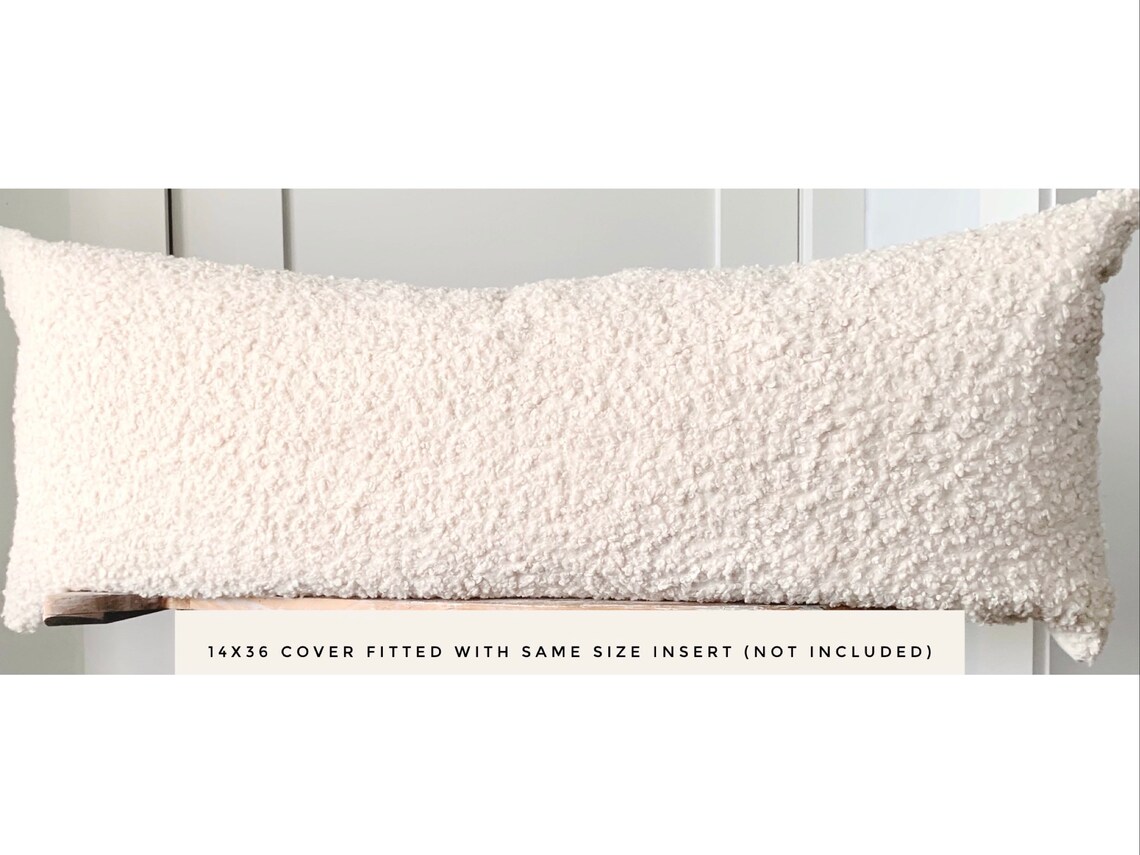 Extra Large Lumbar Bouclé Pillow Cover Modern Minimal Etsy