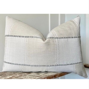 Woven Textural Pillow Cover Neutral Decor  Pillow  |  Checked Boho Modern Pillow | Mudcloth Look Doublesided | Neutral Decor throw pillow