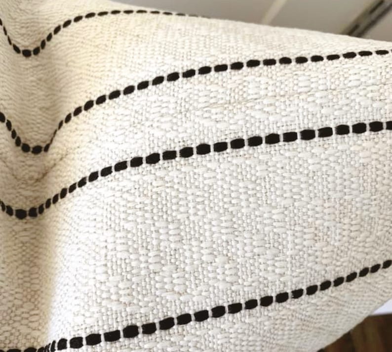 Oreillers d'extérieur Housse de coussin noir et blanc double face rayures Housse de coussin de terrasse haute performance, décor neutre image 8