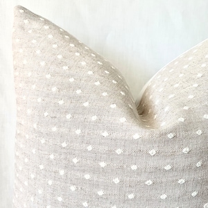 Swiss Dot Neutral Decor Pillow Cover | Textural | Mudcloth Look | Flax Ivory Off white | Neutral Decor Pillow | Linen Pillow