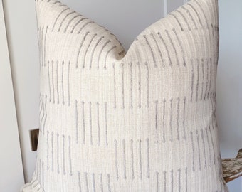 Chenille Checkered Woven Pillow Cover: Neutral Boho Modern Decor