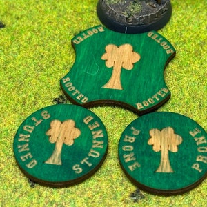 Treeman Tokens (3, plywood, green) Fantasy Football