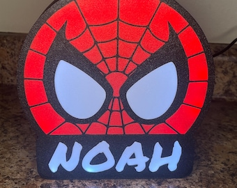 Marvel Spiderman 3d Printed Light Box - Etsy