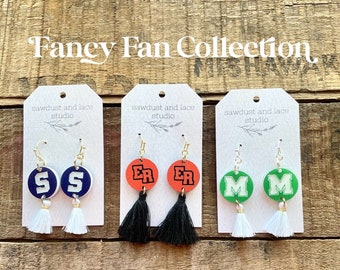 Custom Team Earrings, Tassel Earrings, Football Earrings, Sports Earrings, Game Day Earrings, School Spirit Jewelry