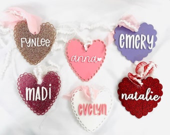 Valentine's Day Tag, Valentine's Gift Tag, Acrylic Gift Tag, Personalized Name Tag