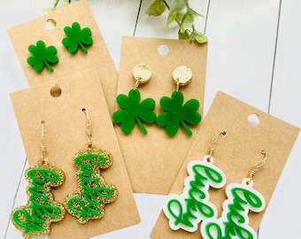 St. Patrick’s Day Earrings/Lucky Earrings/Shamrock Earrings