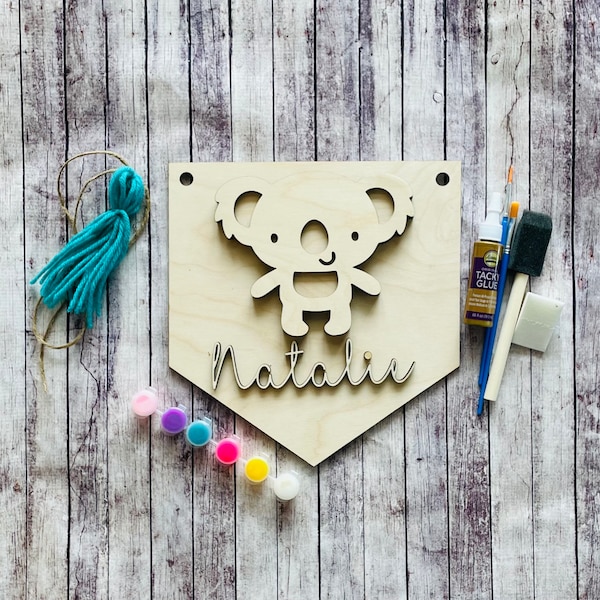 Personalized Wood Animal Painting Craft Kit, DIY Kids craft kit