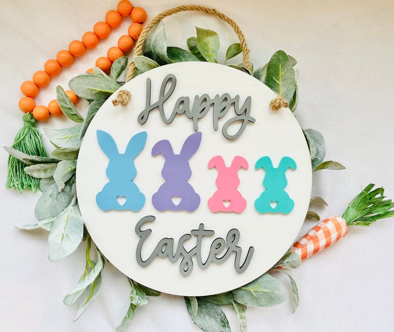 Easter Sign/Easter Family Sign/Easter Bunny Sign image 2