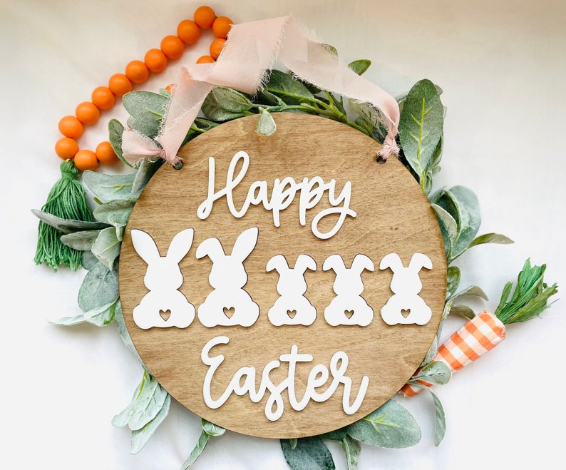Easter Sign/Easter Family Sign/Easter Bunny Sign image 1