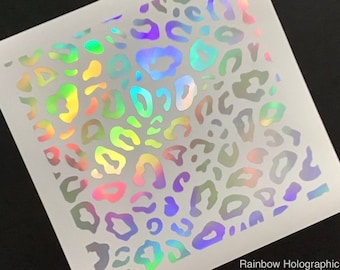 Leopard Cheetah Print Vinyl Decal Sticker, Holographic Leopard Decal, Tumbler Cup Decal, Leopard Decal for Car, Helmet Decal, Bike Sticker