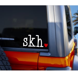Monogram Car Decal with Heart Decal Sticker, Car Monogram, Monogram for Car, Laptop Monogram, Tumbler Cup Monogram, Vinyl Monogram Decal