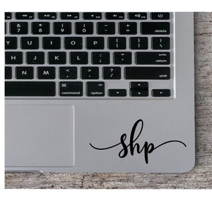 Cursive Monogram Initial Decal Sticker, Monogram Laptop Decal, Monogram Decal for Car, Monogram for Phone, Custom Monogram Decal, Cup Decal