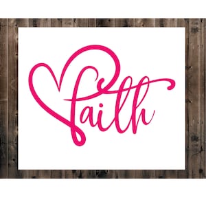 Faith Heart Vinyl Decal Sticker, Faith Decal, Heart Sticker, Car Window Sticker, Religious Sticker, Inspirational Decal, Christian Decal