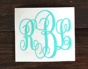 Yeti Monogram Decal, Vine Monogram for YETI, Decal for Women, Monogram Sticker,  Custom Vinyl Decal, Yeti Tumbler Sticker, Vinyl Cup Decal