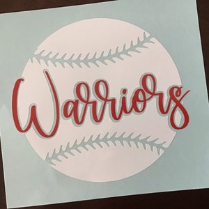 Baseball Name Decal, Baseball Vinyl Sticker, Baseball Team Sticker, Personalized Baseball Decal, Car Window Sticker, Tumbler Cup Decal 2SP