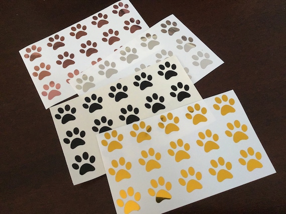 Paw Print Set of 15-0.75 inch Self Adhesive Vinyl Decal Stickers, Dog Paw Sticker, Envelope Sticker, Pet Sticker, Fur Mama Sticker Decal 2DO