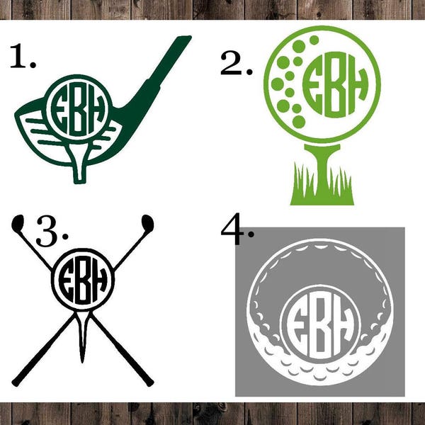 Golf Ball Monogram Decal, Golf Sticker, Yeti Golf Decal, Golf Name Decal, Custom Golf Decal, Yeti Monogram Decal, Golf Tee Decal 2SP