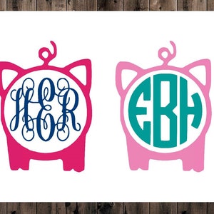 Pig Monogram Decal-Piggy Monogram-Yeti Monogram Decal-Pig Sicker-Pig Mom-Show-Farm Decal-Pig Monogram Decal-Monogram Cup Decal 7FA