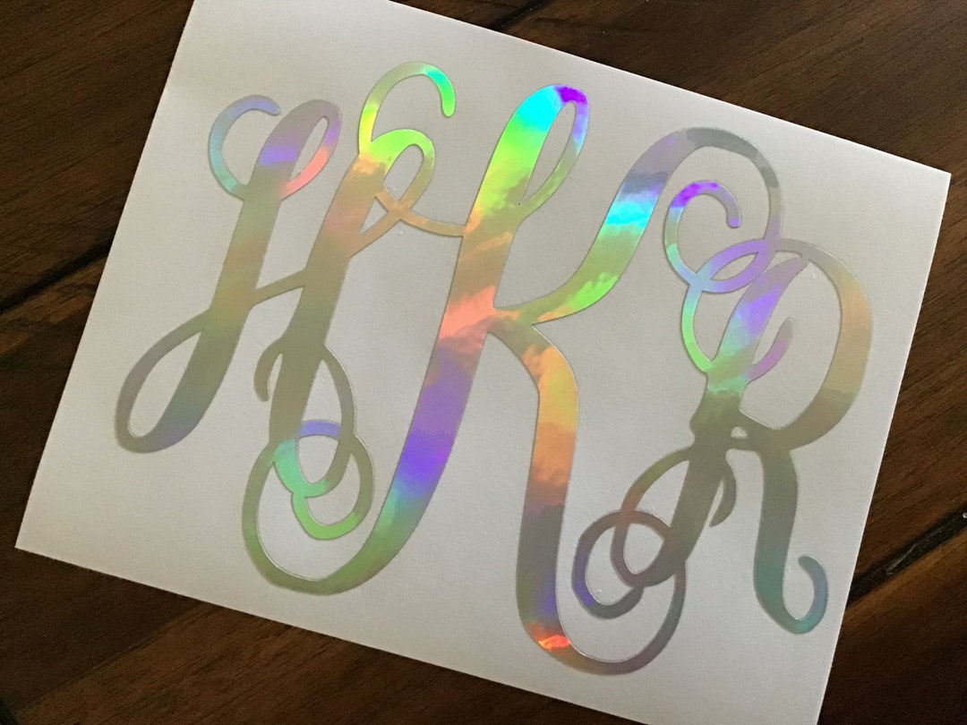 Monogram Decal, Yeti Decal, Mom Gift, Laptop Decal, Holographic Decal ...