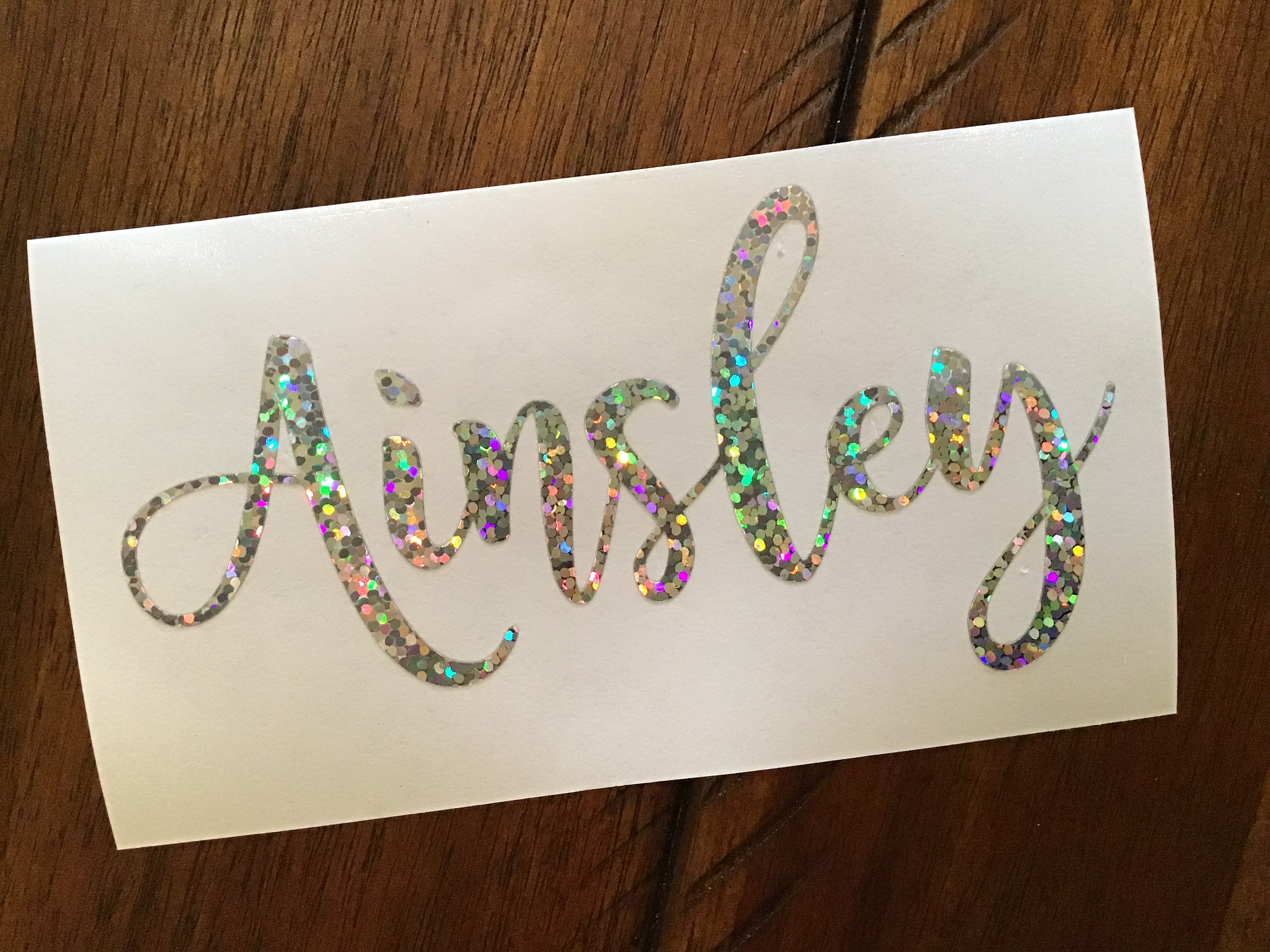 Holographic Name Decal Name Sticker Personalized Gift Vinyl Etsy